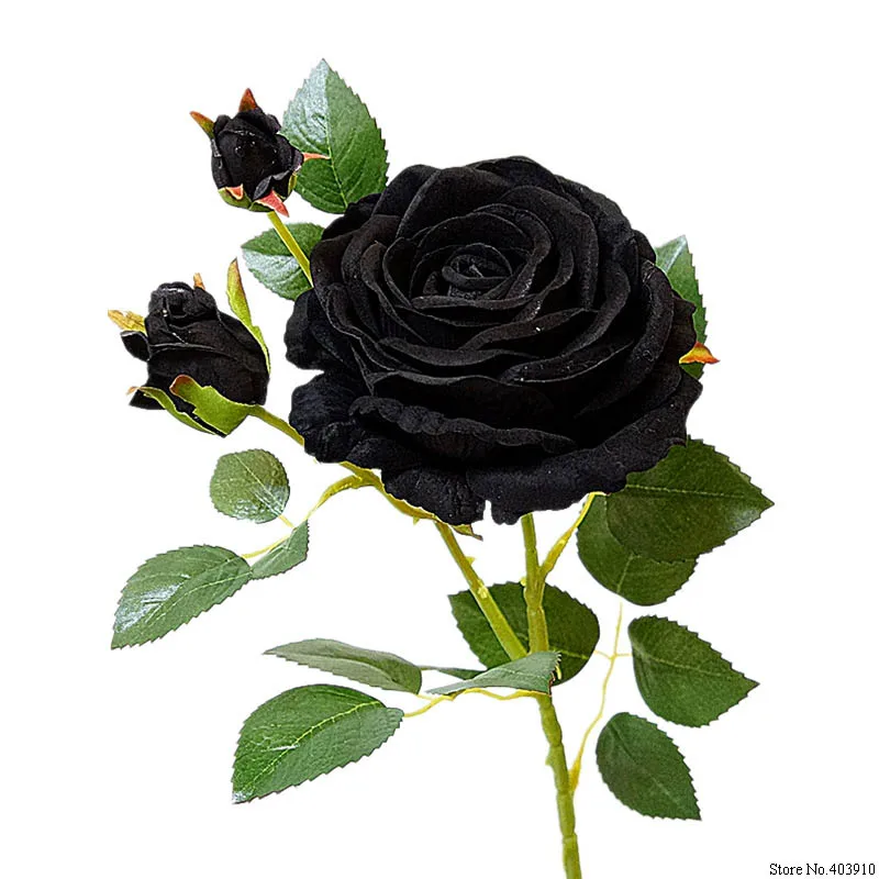 高級黒ローズ支店ベルベットシミュレーション人工花バレンタインギフト結婚式の花ホームデコレーションバラフローレス Artificial Dried Flowers Aliexpress