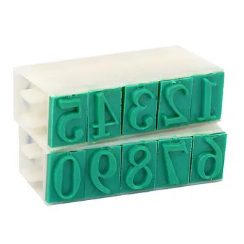 

23mm Wide Plastic Rubber 0-9 Digits Combination Numbering Stamp Green Off White