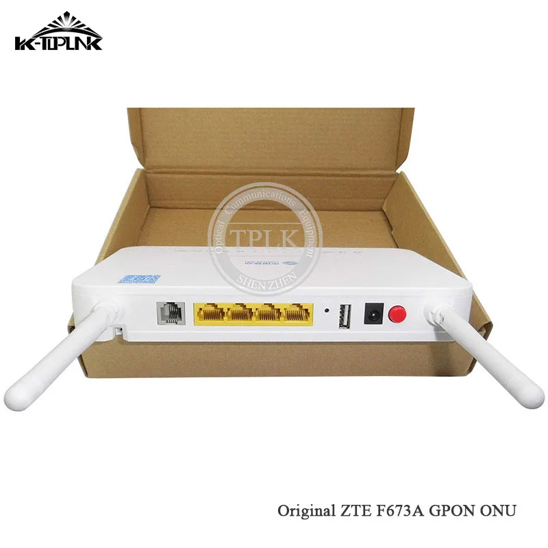 Бесплатная доставка Новый ONU для zte F673A V2 GPON ONT маршрутизатор 4GE + 1Tel USB wifi класс B as ZXHN