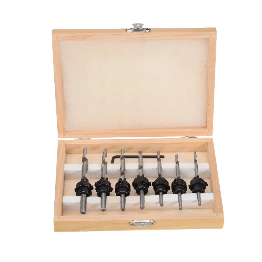 22Pcs Profession Woodworking Tool Tapered Drill & Countersink Bit Screw Set with Hex Key Wood Pilot Hole Tools