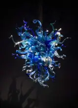 

Magnificent Pendant Light Crystal Blue Handmade Glass