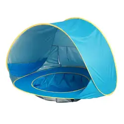 Детская Пляжная палатка, детская Водонепроницаемая всплывающая солнцезащитный тент, палатка с защитой от УФ-лучей, с бассейном, детский