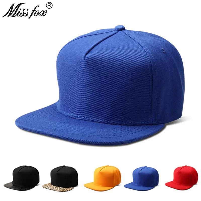 MissFox хип хоп Дешевые Хлопковые женские мужские головные уборы и кепки оптом плоские полями кепки в стиле хип-хоп - Цвет: blue