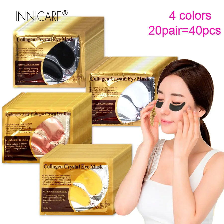 

40Pcs=20Pairs 24K Gold Collagen Eye Mask Eye Patches Dark Circle Puffiness Eye Bag Anti-Aging Wrinkle Firming Skin Care