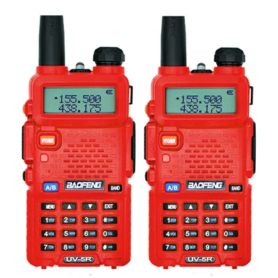 2 шт. Baofeng UV-5R рация UHF VHF Двухдиапазонный UV5R CB радио 128CH фонарик двойной дисплей FM трансивер для охоты радио - Цвет: 2PCS Red Color