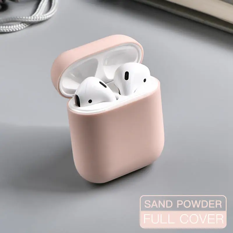 Оригинальные жидкие силиконовые чехлы для наушников для Apple AirPods 1 2 аксессуары Чехлы беспроводные Bluetooth Air Pods защита Earpods - Цвет: Sand Pink