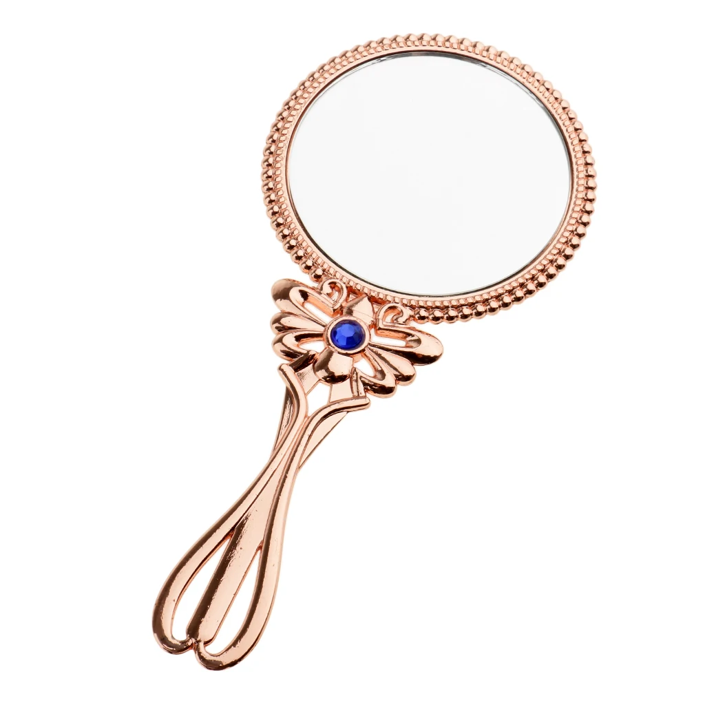 Vintage Handheld Cosmetic Ladies Mirror for Makeup Beauty Retro Magic Makeup Hand Mirror for Travel Makeup Tool