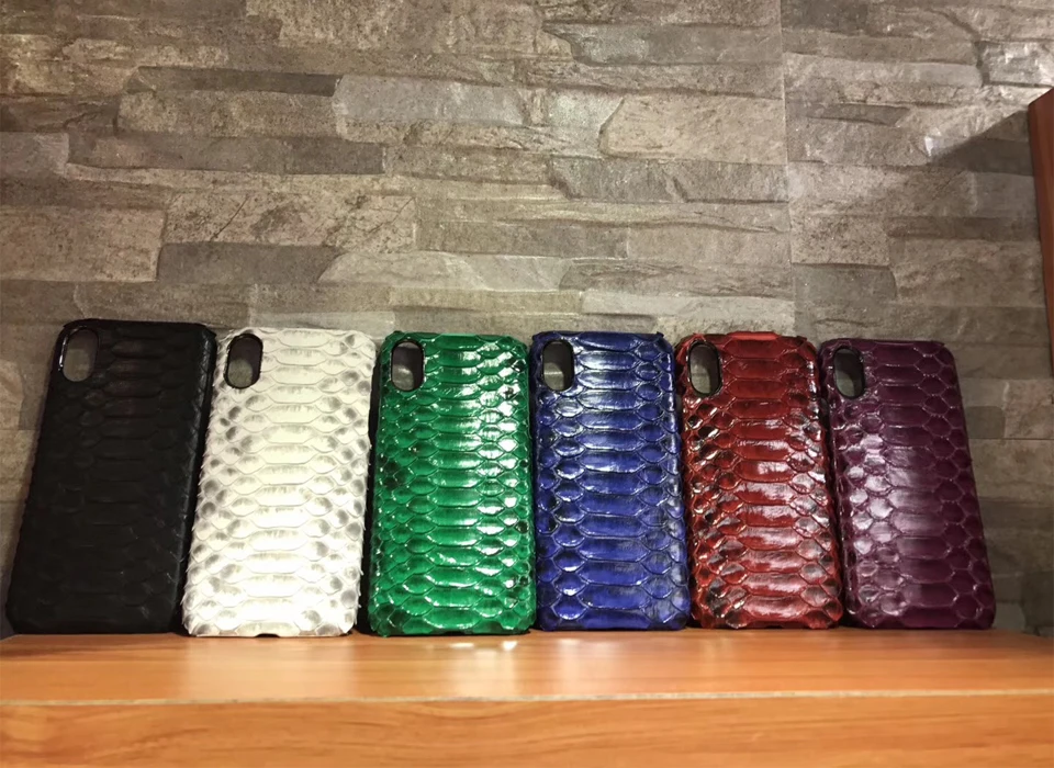 Luxury Genuine Python Skin Leather Case For iPhone X