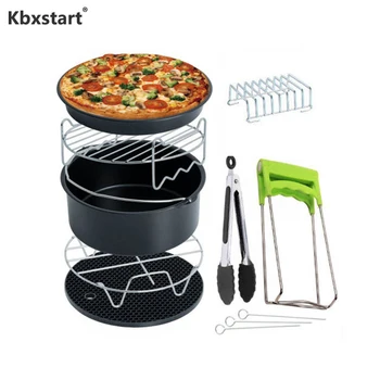 

Kbxstart friteuse electrique 7Inch Diameter 8pc/set Air Fryer Accessories Fit For 5.3-5.8QT Cooking Tools For Barbecue Baking
