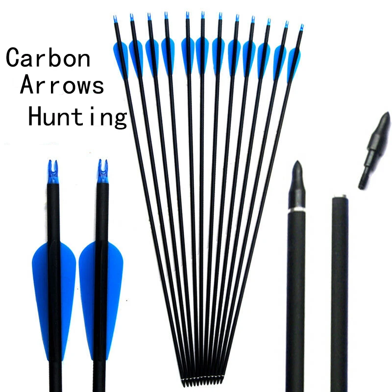 Spine 300 Pure Carbon Arrows Archery Hunting Arrows Straightness