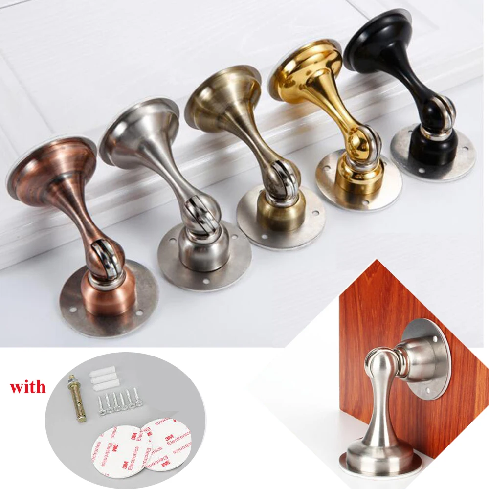 

Stainless Steel Door Stops Magnetic Noiseless Door Holder Stopper Home Hidden Sticker Magnet Door Stop Hardware