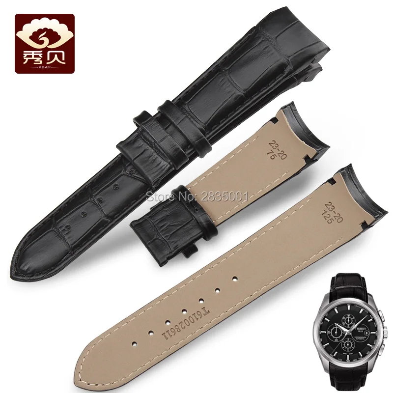 

Genuine Leather Watchband BLACK BROWN Calfskin Strap without Buckle fit for T-CLASSIC T035 Curved End 22 23 24mm Free Shipping