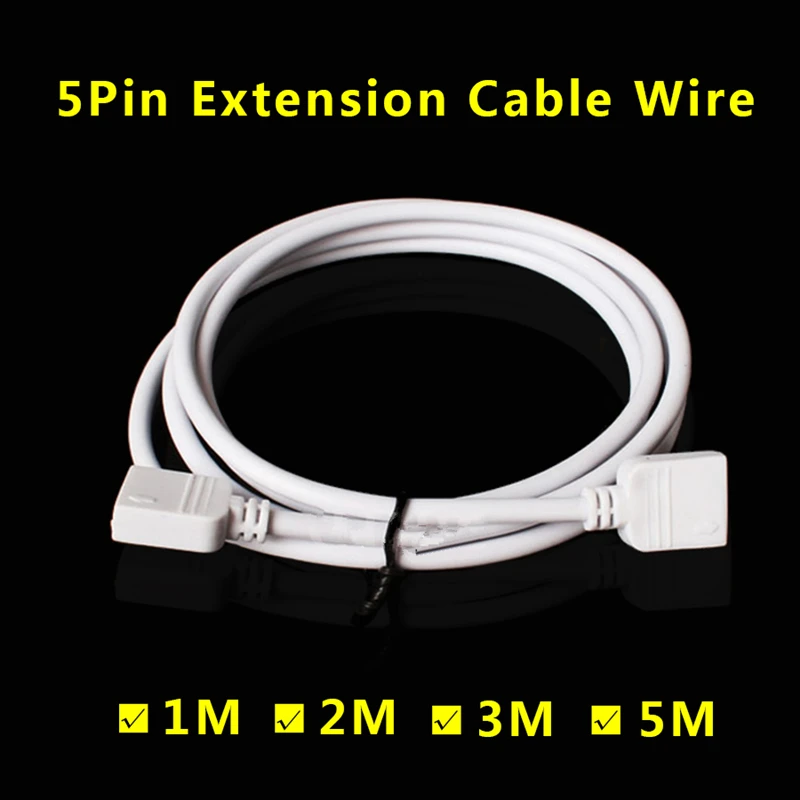 Hot Sale1M1M 2M 3M 5M 5 PIN RGB led connector Extension Cable cord Wire for SMD 5050 3528 LED Strip light | Обустройство дома