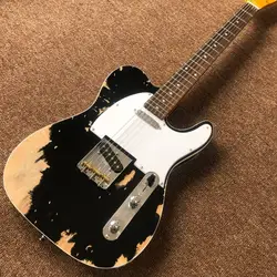 Custom Shop. Новый ручной телекаст gitaar, черный цвет Tele Электрогитара реликвии руками. Мастер сборки реликвия TL гитарра