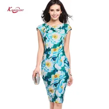 European Fashion Print Women Dress 2017 New Summer Plus Size Thin Sexy Knee-Length Party Dresses Casual O-Neck Pencil Vestidos