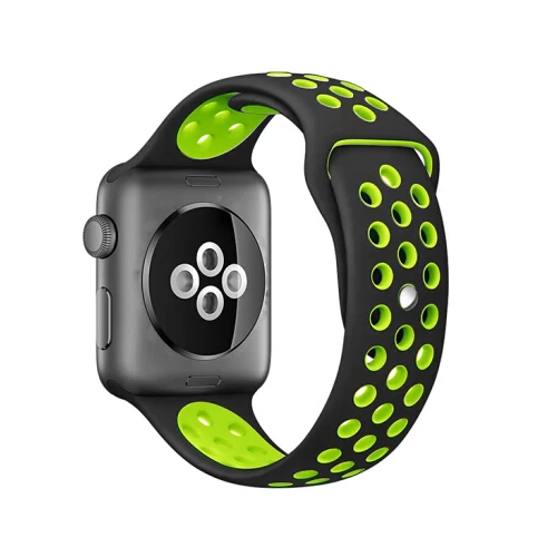 Спортивный ремешок для часов для apple watch, ремешок 42 мм, 38 мм, версия apple watch 4 5 44 мм 40 мм iwatch серии 3/2/1 силиконовый ремешок браслет ремень - Цвет ремешка: black green 12