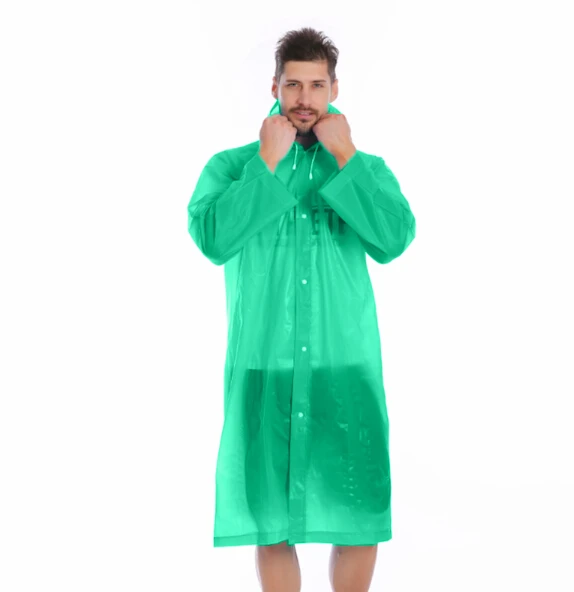 Женская/мужская водонепроницаемая куртка, чистый PE плащ, дождевик с капюшоном, пончо, дождевик - Цвет: Зеленый цвет