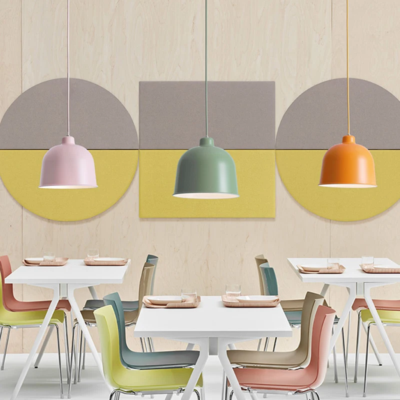 

E27 Droplight Macarons Pendant Lights Colorful Restaurant Aluminum For Home Hanging Lighting