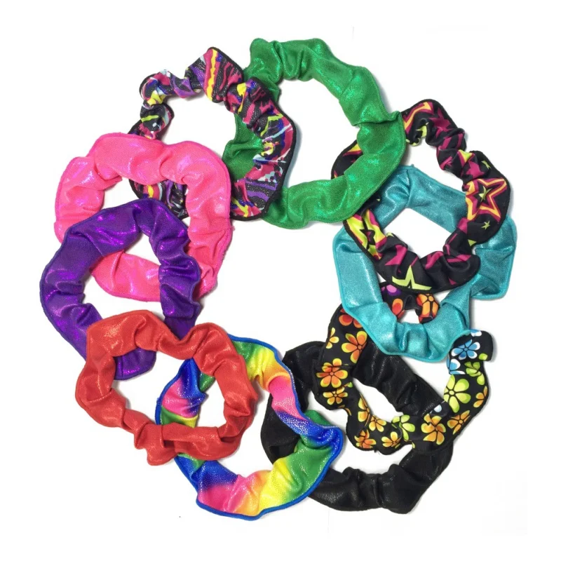 GYMNASTICS HOLOGRAM HAIR SCRUNCHIES IN 3 COLOURS DANCE