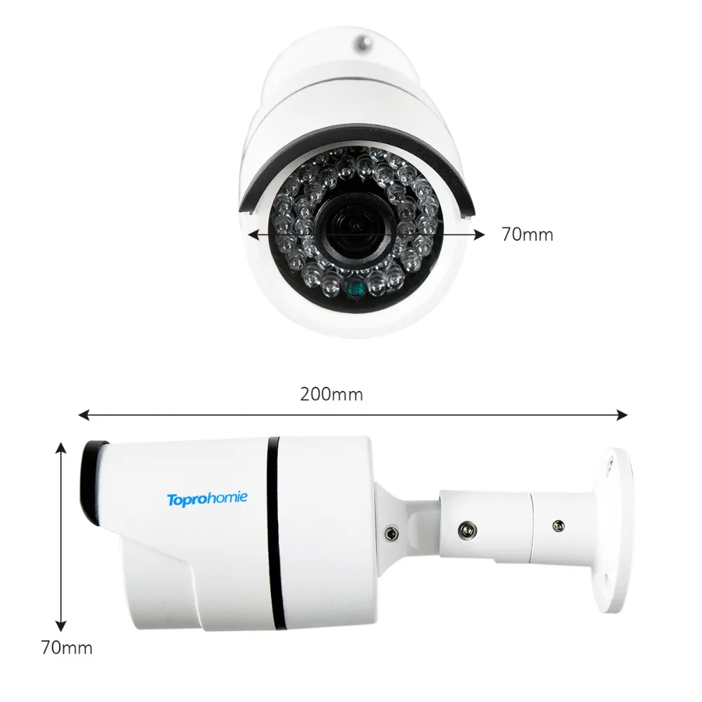 TOPROHOMIE HD 48 в 1080 P POE ip камера IP66 открытый аудио запись звука Водонепроницаемая