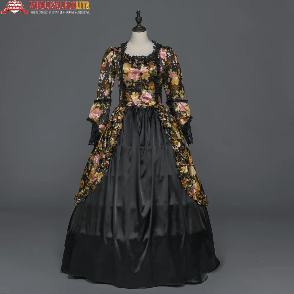 В Викторианском Стиле Готический Southern Belle в викторианском стиле Готический вампир платье ведьма короля Георга, костюм для Хэллоуина