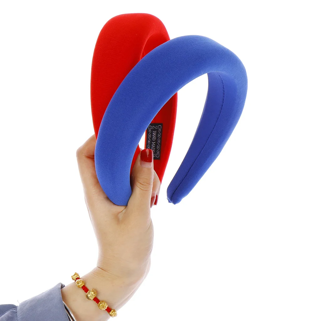 

2019 Classic Silk Headbands Wide Hairband Thick Wide Head Crown Hoop Hairband For Girls Headwrap Hair Band Hoop Accessories