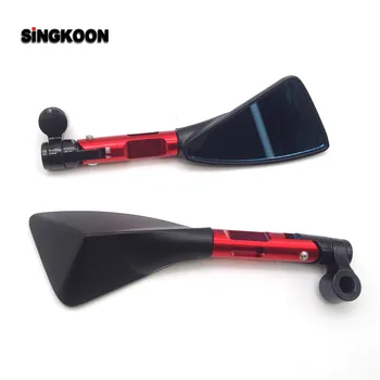 

8 10mm universal cnc motorcycle mirrors Blue Lens Rearview cafe racer Side Mirror FOR honda shadow 600 Suzuki gsx s1000 bws 125