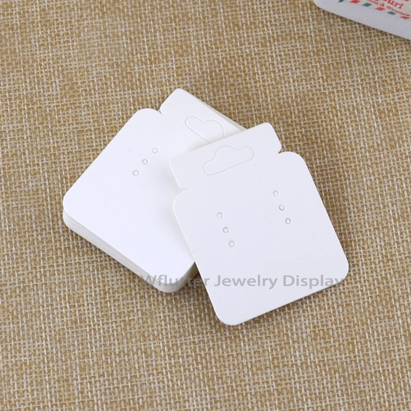 50pcs 4.3*5.2 Paper White Earring Packaging Card Jewelry Holder Earring