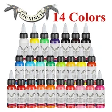 OuXinLi тату чернила 14 цветов 30 мл/бутылка татуировочный пигмент набор чернил для тату бодиарта комплект Nani