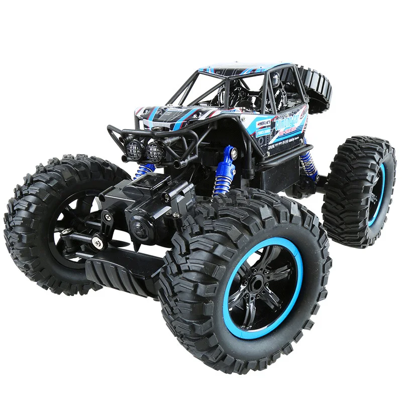 Радиоуправляемая машина 1/14 4Wd с дистанционным управлением, высокоскоростная машина 2,4 ГГц, электрические радиоуправляемые игрушки, монстр-Трак, багги, внедорожные игрушки, детский подарок-сюрприз - Цвет: Blue Black