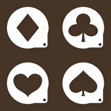 Покер капучино Кофе молоко и печенье трафареты бариста шаблон печенье конфеты десерт Кондитерская плесень geaute Кухня аксессуары