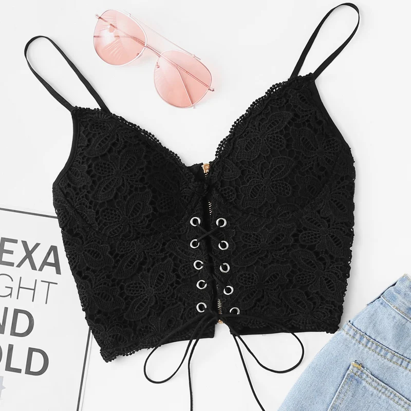 feminino topo de colheita casual sólido preto