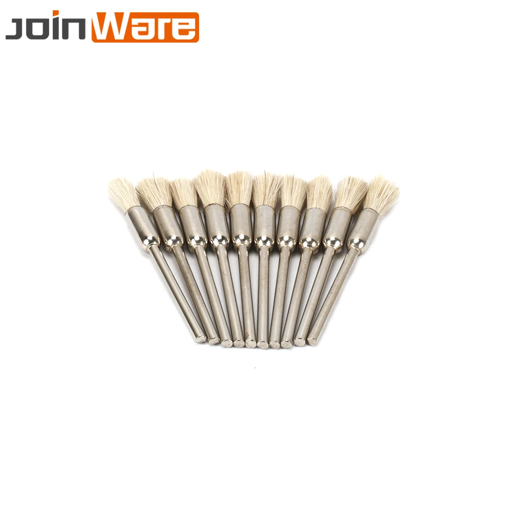 

10Pcs 5MM Grinding Wool Brush Polishing Buffing Burr Rotary Brushes 3MM Shank For Dremel Power Rotary Accessories Tools