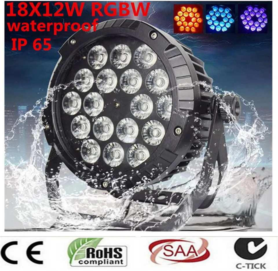 IP65 Водонепроницаемый led Par свет 18x12 Вт RGBW 4в1 LED par DMX512 контроль профессиональная
