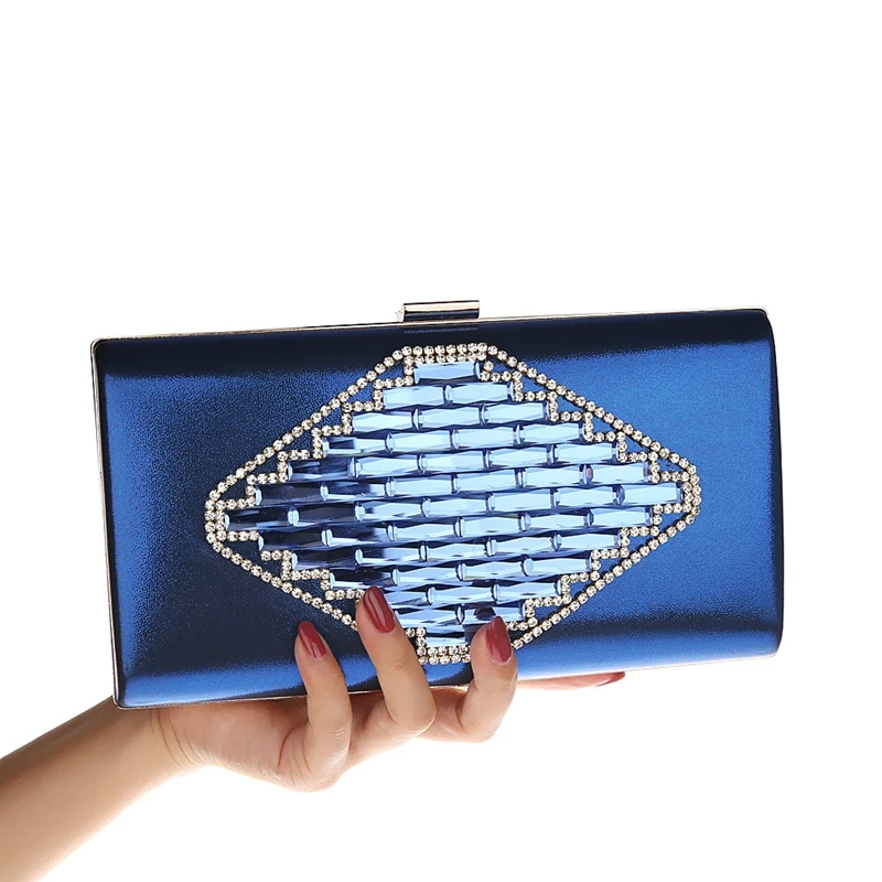 2018 New Women Clutch Bag Ladies Crystal Diamond Evening Bags Royal Blue Day Clutches Purses Female Party Banquet Wedding Bag