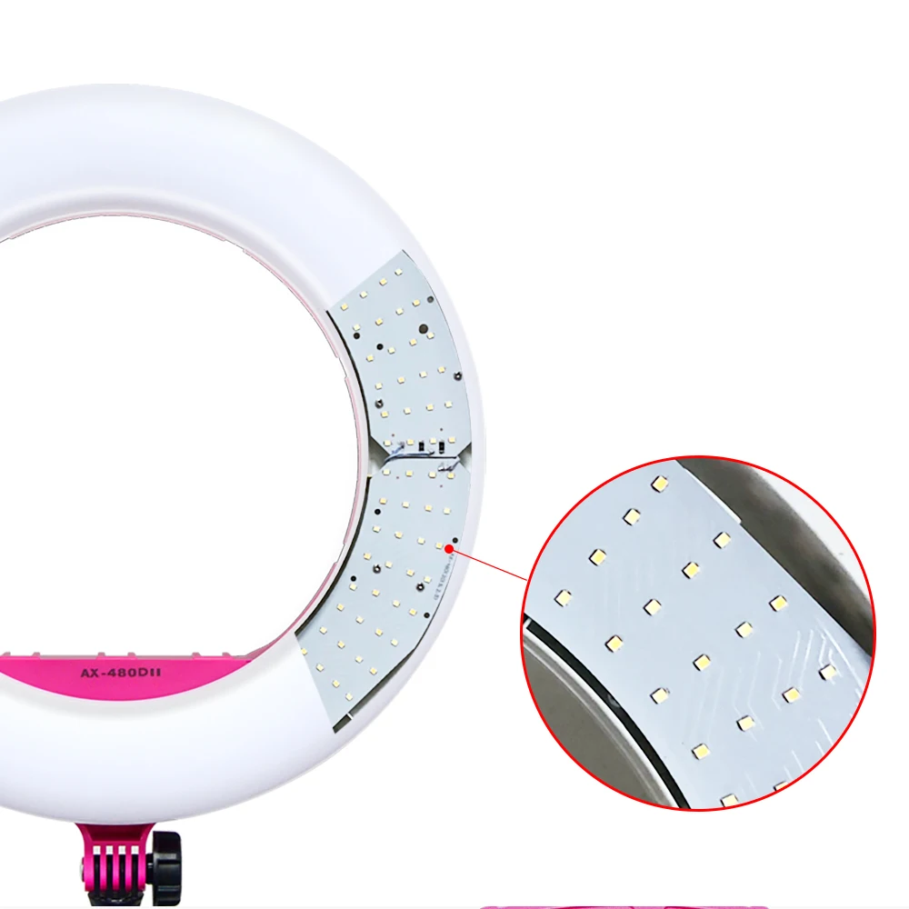 Yidoblo AX-480DII кольцевой светильник 18 дюймов двухцветная кольцевая лампа 2800 K-9900 K цифровой дисплей 48 Вт светодиодный кольцевой светильник для селфи лампа для макияжа