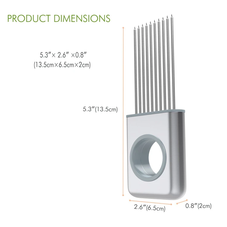LMETJMA из нержавеющей стали легко режет лук держатель слайсер для картофеля томатов резак слайсер вилка для лука нарезки запаха инструмент для удаления PYLK1009-B