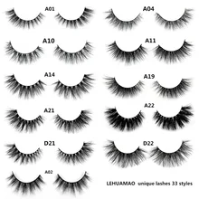 LEHUAMAO Накладные ресницы ручной работы, настоящие норковые ресницы, меховые длинные 3D полосы, Толстые Накладные ресницы из искусственной норки, инструмент для макияжа, инструмент для красоты A19