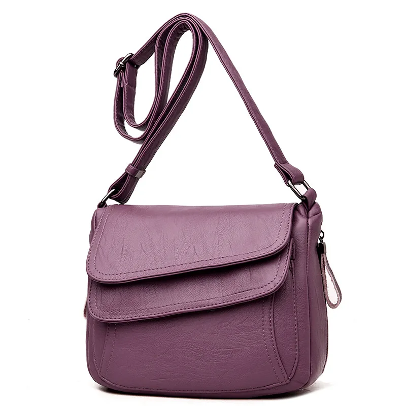 Модные маленькие сумки на плечо с клапаном, роскошные кожаные сумки, женские сумки, дизайнерские высококачественные женские сумки, женская сумка - Цвет: PURPLE