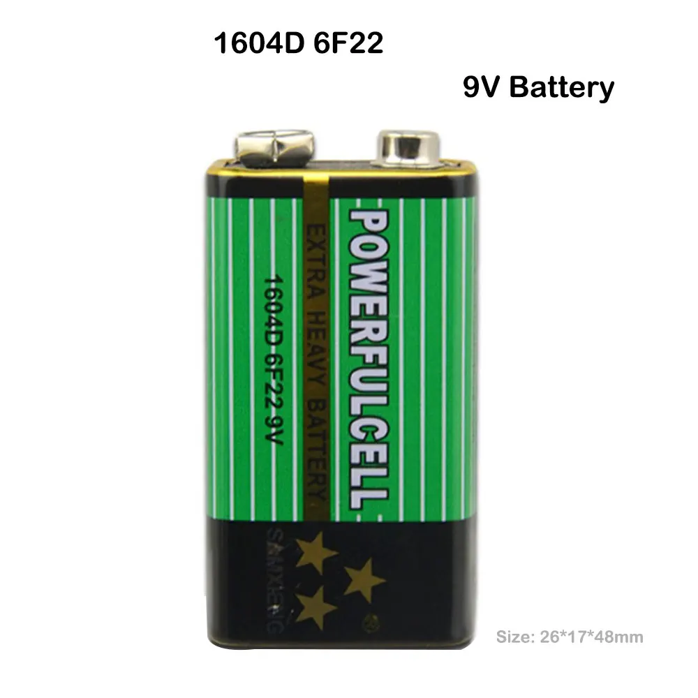 

1piece 9V 1604D Super Heavy Duty Battery 6F22 9V Carbon Battery 1604 for GM300 IR infrared Thermometer Remote Control Multimeter
