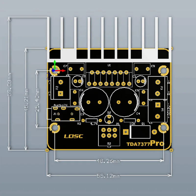 Lusya DIY динамики TDA7377 аудио усилитель доска 35 Вт* 2 двухканальный стерео усилитель мощности автомобиля модуль 12 В питание A9-007