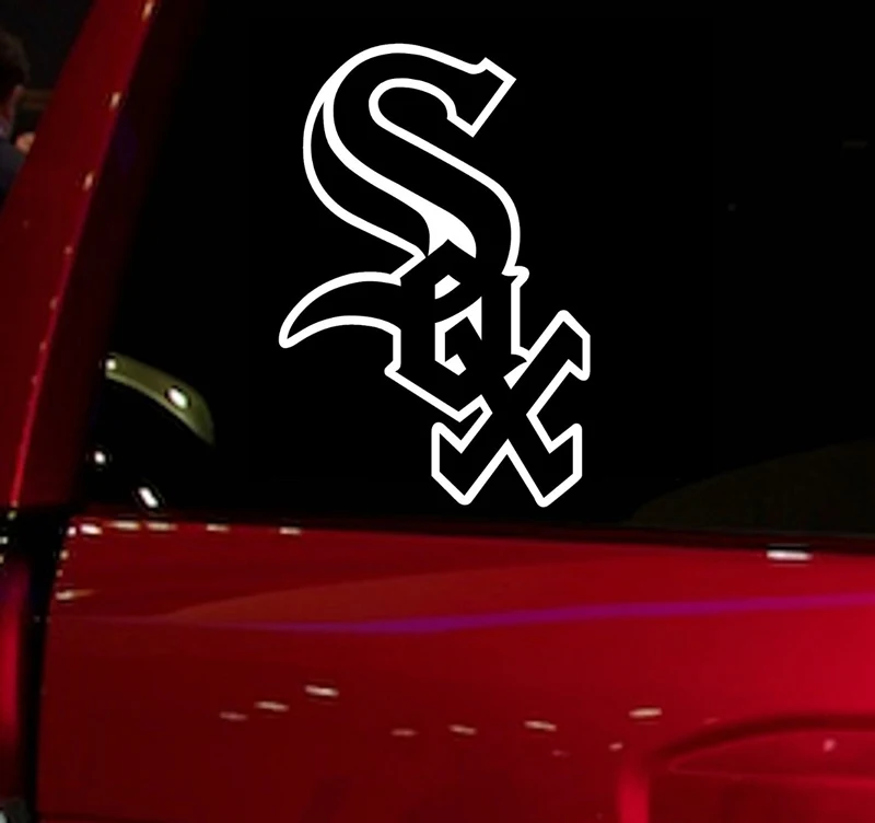 Белый Sox бейсбольная игра авто Окно Наклейка для автомобиля грузовик внедорожник
