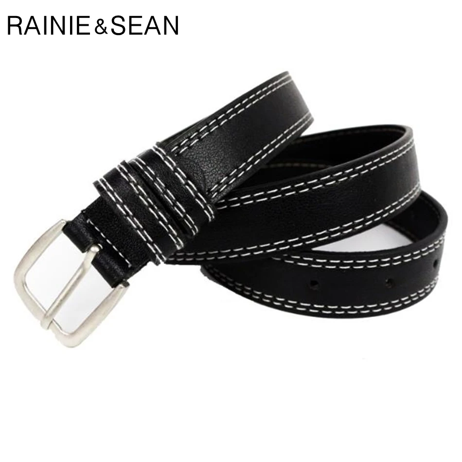 

RAINIE SEAN Pin Buckle Women Belt For Jeans Leather Black Belt Women 2020 New Brand Casual Ladies Accessories Belts 105cm