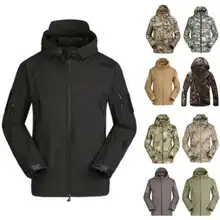 Камуфляжное пальто из кожи акулы, военная куртка, Мужская водонепроницаемая тактическая флисовая толстовка, армейская ветровка, куртки
