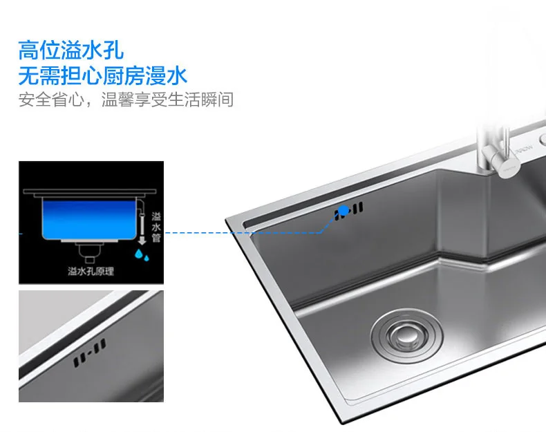304 кухонная раковина из нержавеющей стали, серебристая одинарная раковина, толщина 0,9 мм, отделка поверхности: матовая