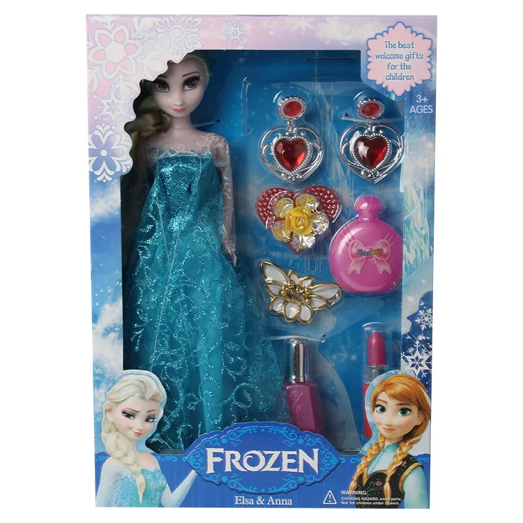 Frozen princess 32cm doll cosmetic accessories For Kids Anna Elsa