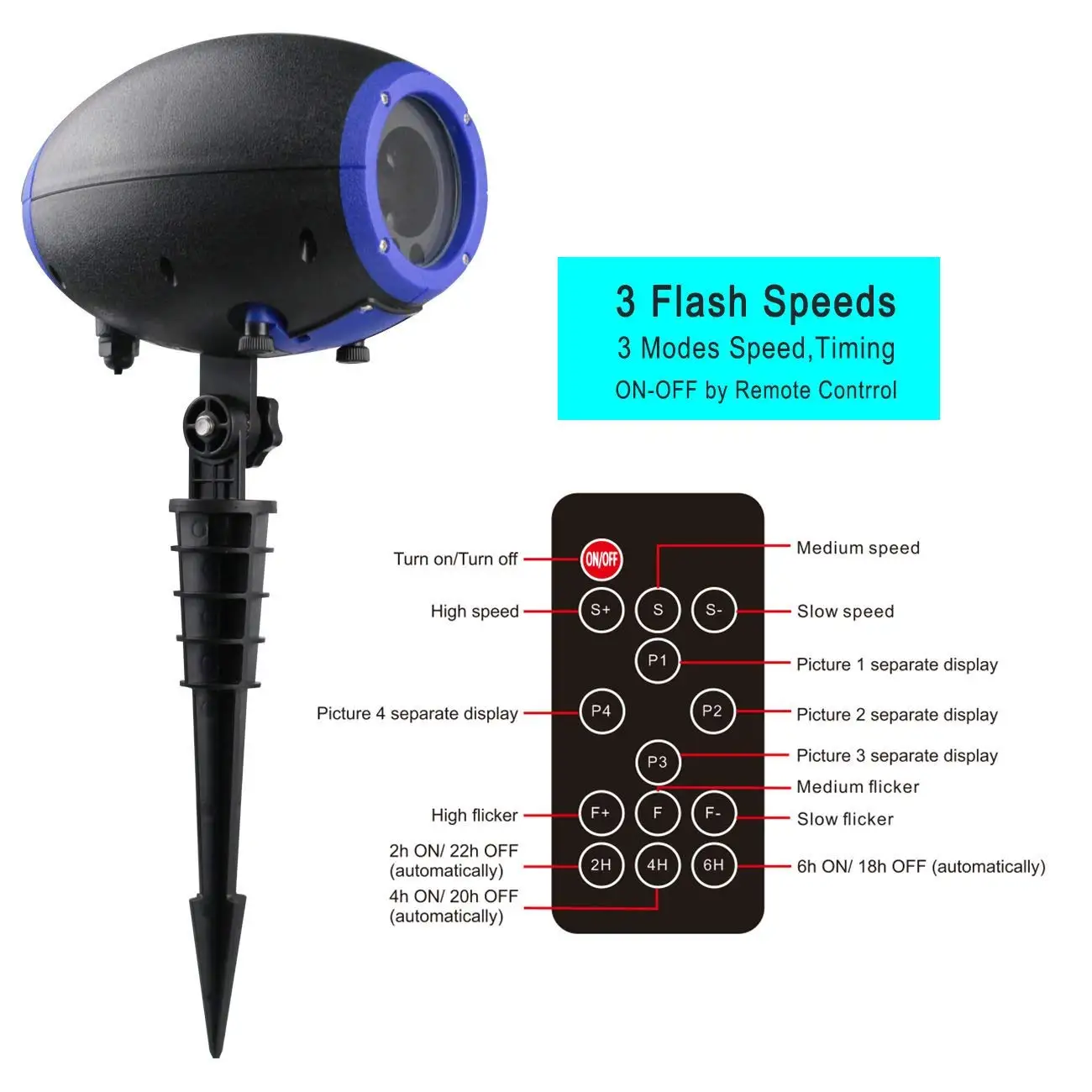 

LED Halloween Projector Light,Outdoor Waterproof Landscape Lighting GIF Slide Christmas Lights for Party Thanks Giving Birthda