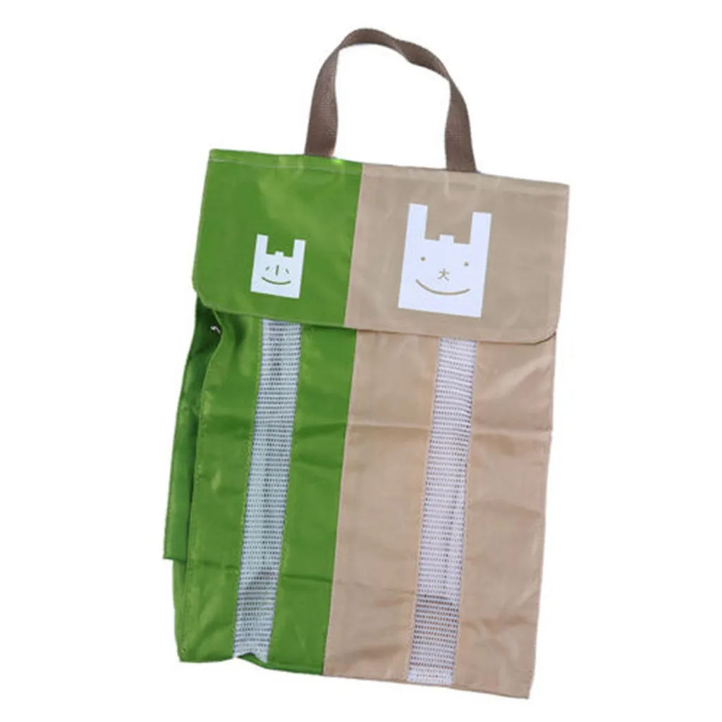 Кухонный водонепроницаемый подвешивающий двойной рот мешок для мусора экологичный мешок для хранения - Цвет: Green