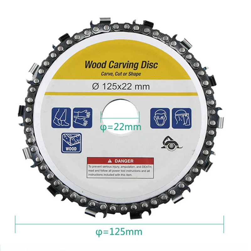 

5 Inch Multi-Functional Woodworking Chain Grinder Chain Saws Disc Chain Plate Tool Wood Carving Disc Angle Grinding Tool