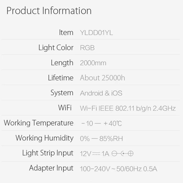 YLDD04YL 2 м RGB WiFi светодиодный светильник, полоса миллионов цветов, заданная сцена, 12 Вт, высокая интенсивность, светодиодный смарт-лента, новая светодиодная лента